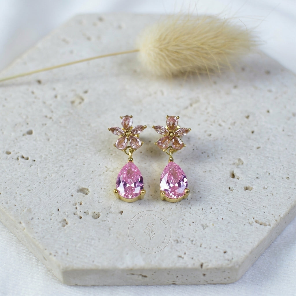 Blush Bloom Drop Earrings