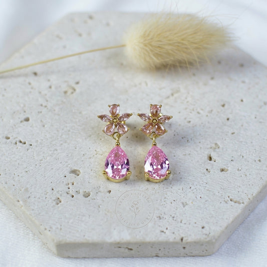 Blush Bloom Drop Earrings