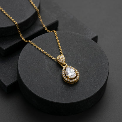 Dewdrop Halo Pendant Necklace