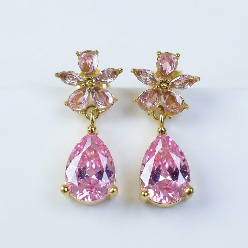 Blush Bloom Drop Earrings