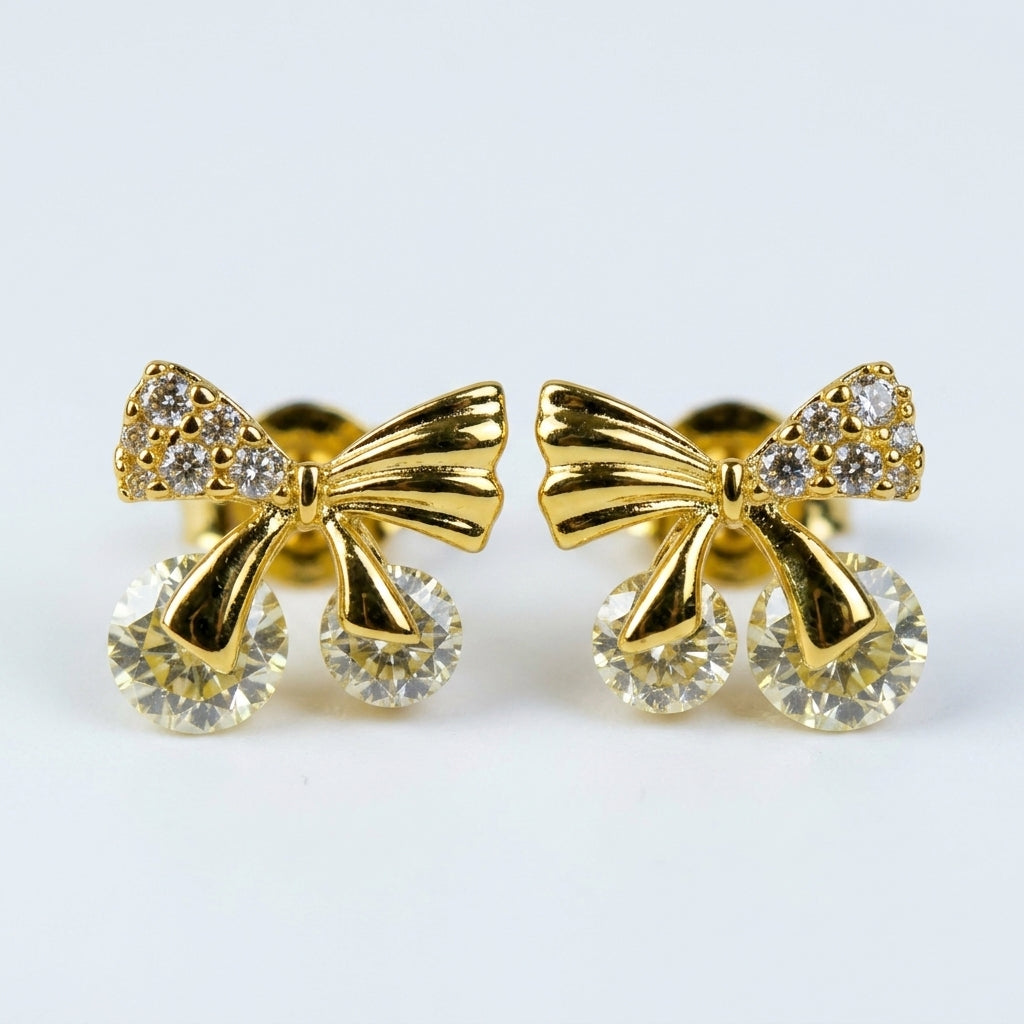 Crystal Bow Stud Earrings