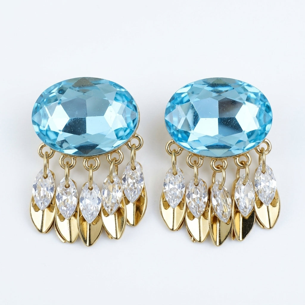Azure Cascade Statement Earrings