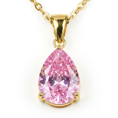 Blush Drop Solitaire Necklace
