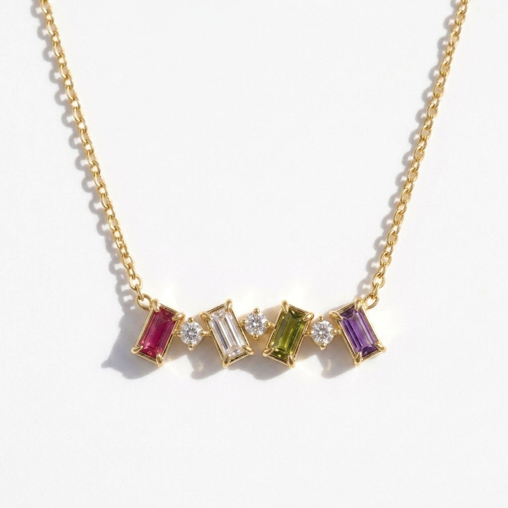 Multicolor Prism Charm Necklace