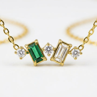 Emerald Duo Spark Necklace