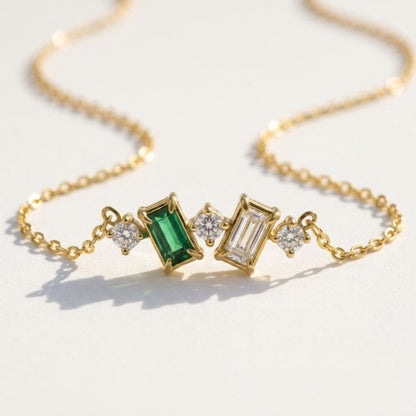 Emerald Duo Spark Necklace