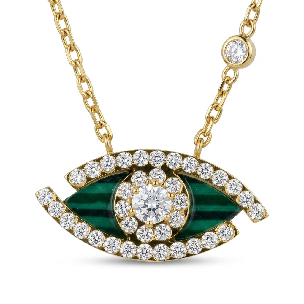 Emerald Evil Eye Necklace