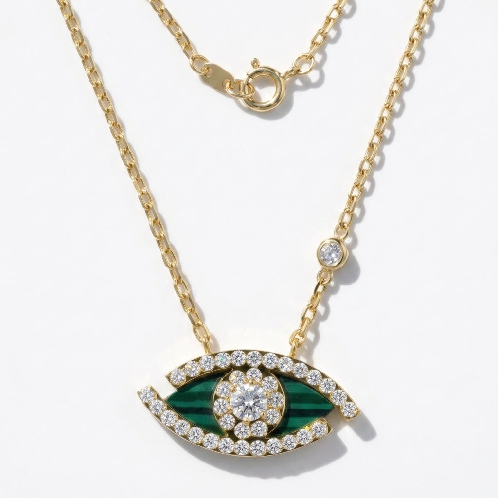 Emerald Evil Eye Necklace