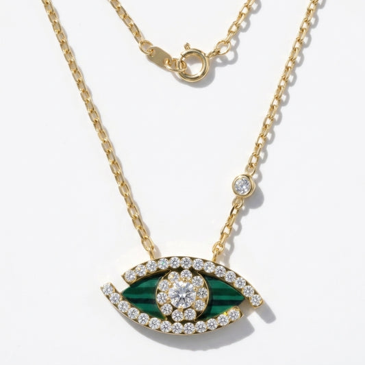 Emerald Evil Eye Necklace