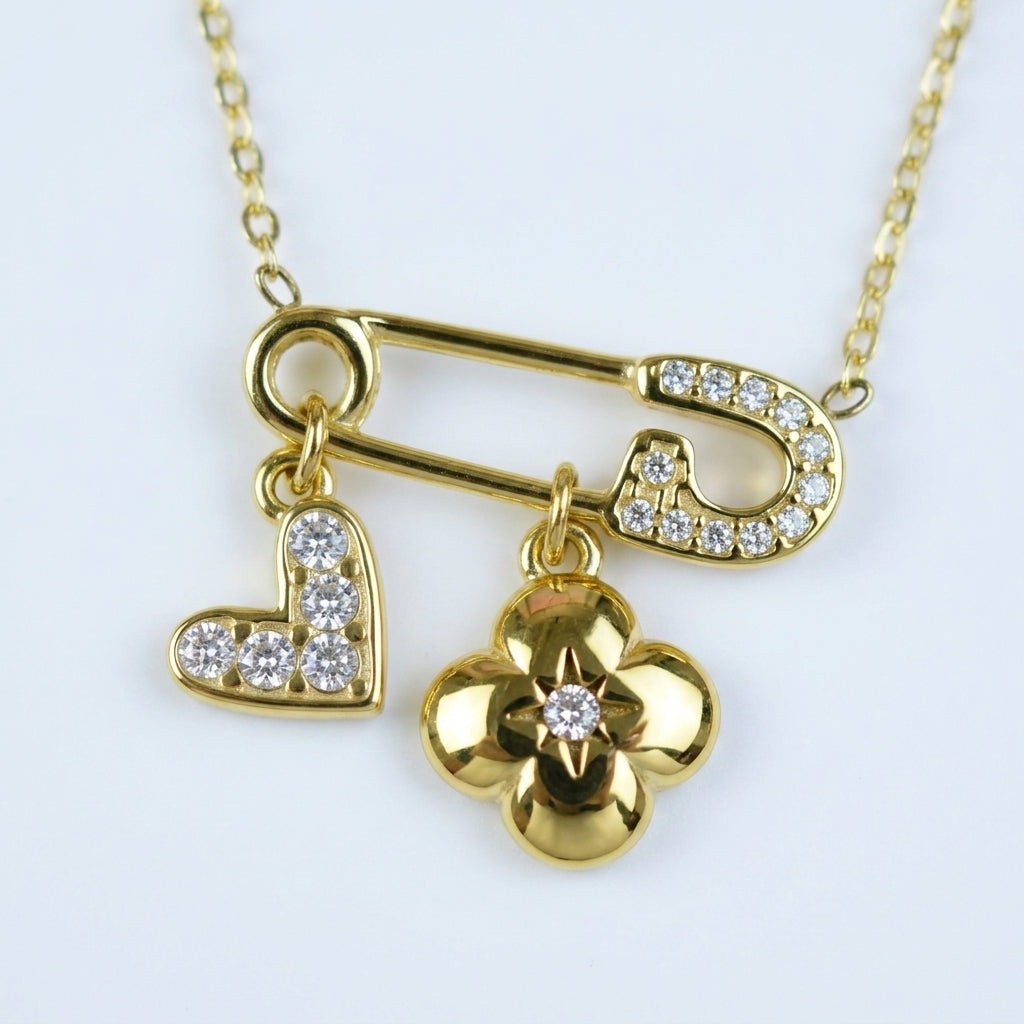 Lucky Hearts Charm Necklace