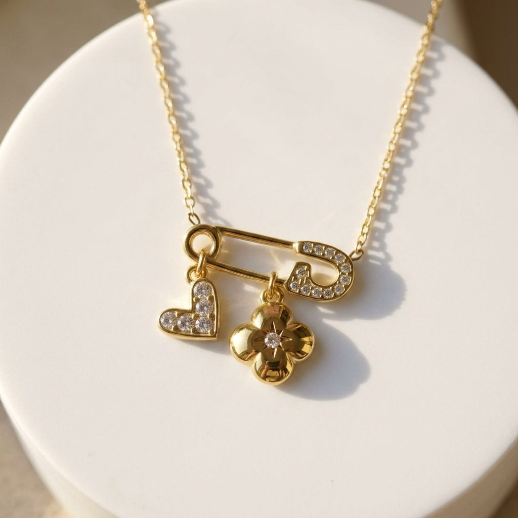 Lucky Hearts Charm Necklace