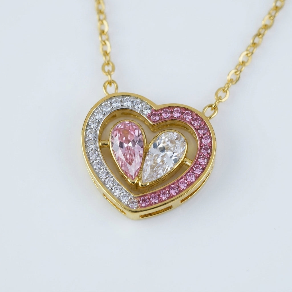 Blush Twin Heart Necklace