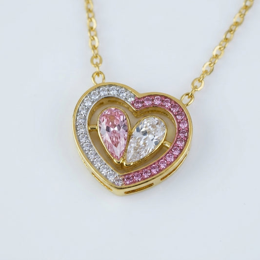 Blush Twin Heart Necklace