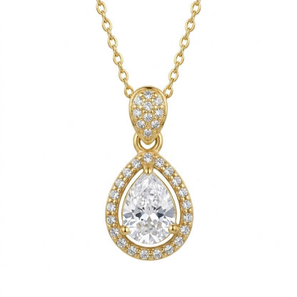 Dewdrop Halo Pendant Necklace