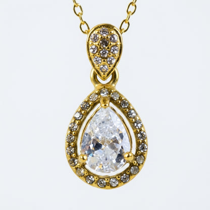 Dewdrop Halo Pendant Necklace