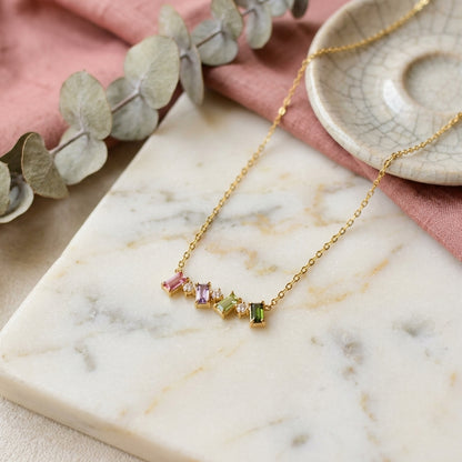 Multicolor Prism Charm Necklace