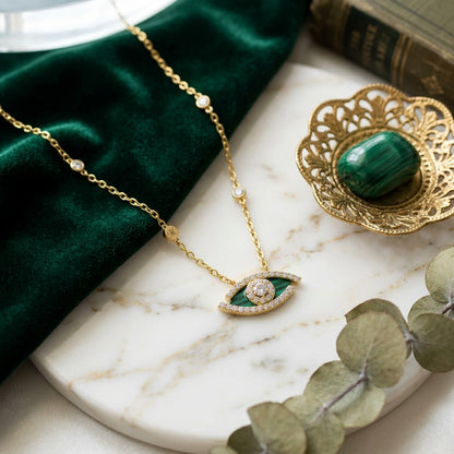 Emerald Evil Eye Necklace