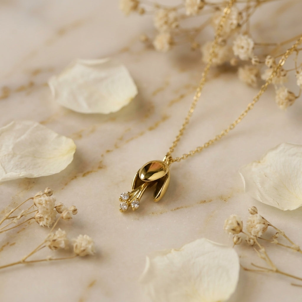Crystal Bud Pendant Necklace