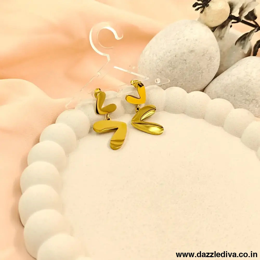 Abstract Heart Drop Earrings - Jewellery