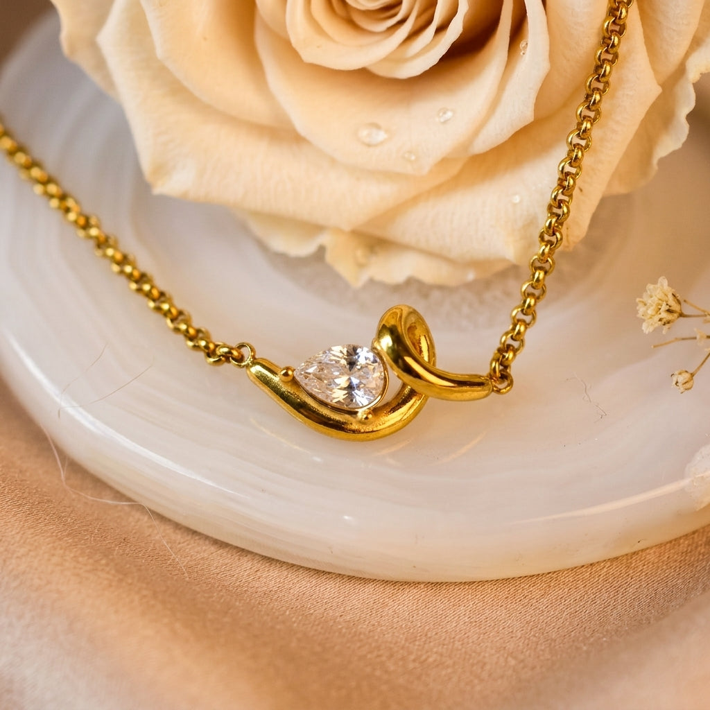 Crystal Ribbon Necklace