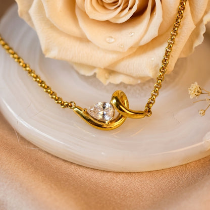 Crystal Ribbon Necklace