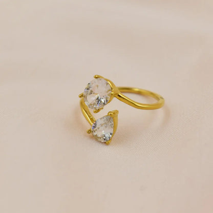 Dual Solitaire Open Ring