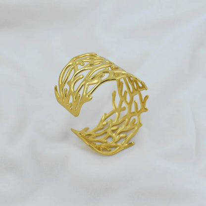 Gold Coral Inspired Statement Cuff
