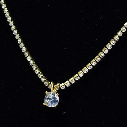 Crystal Line Solitaire Necklace