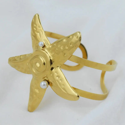 Gold Starfish Statement Cuff