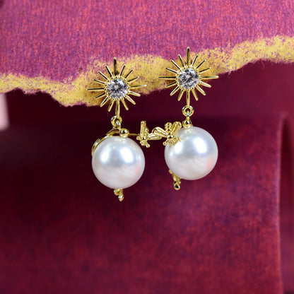 Celestial Pearl Drop Earrings