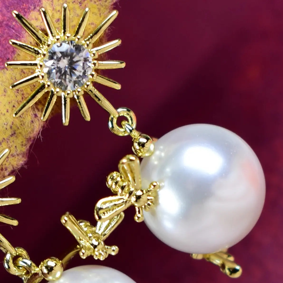 Celestial Pearl Drop Earrings