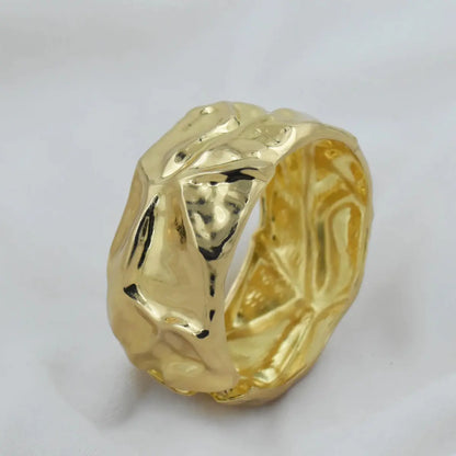 Hammered Gold Organic Bangle