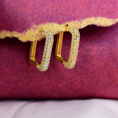 Luxe Edge Pave Hoops