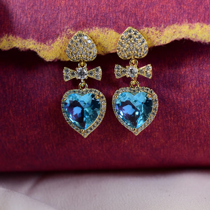 Azure Heart Sparkle Earrings