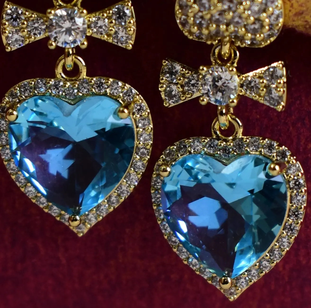 Azure Heart Sparkle Earrings