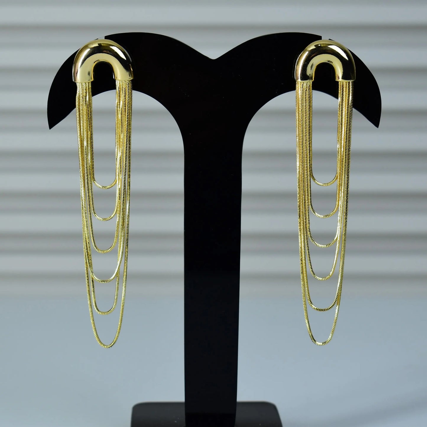 Golden Drape Chain Earrings
