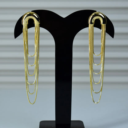 Golden Drape Chain Earrings