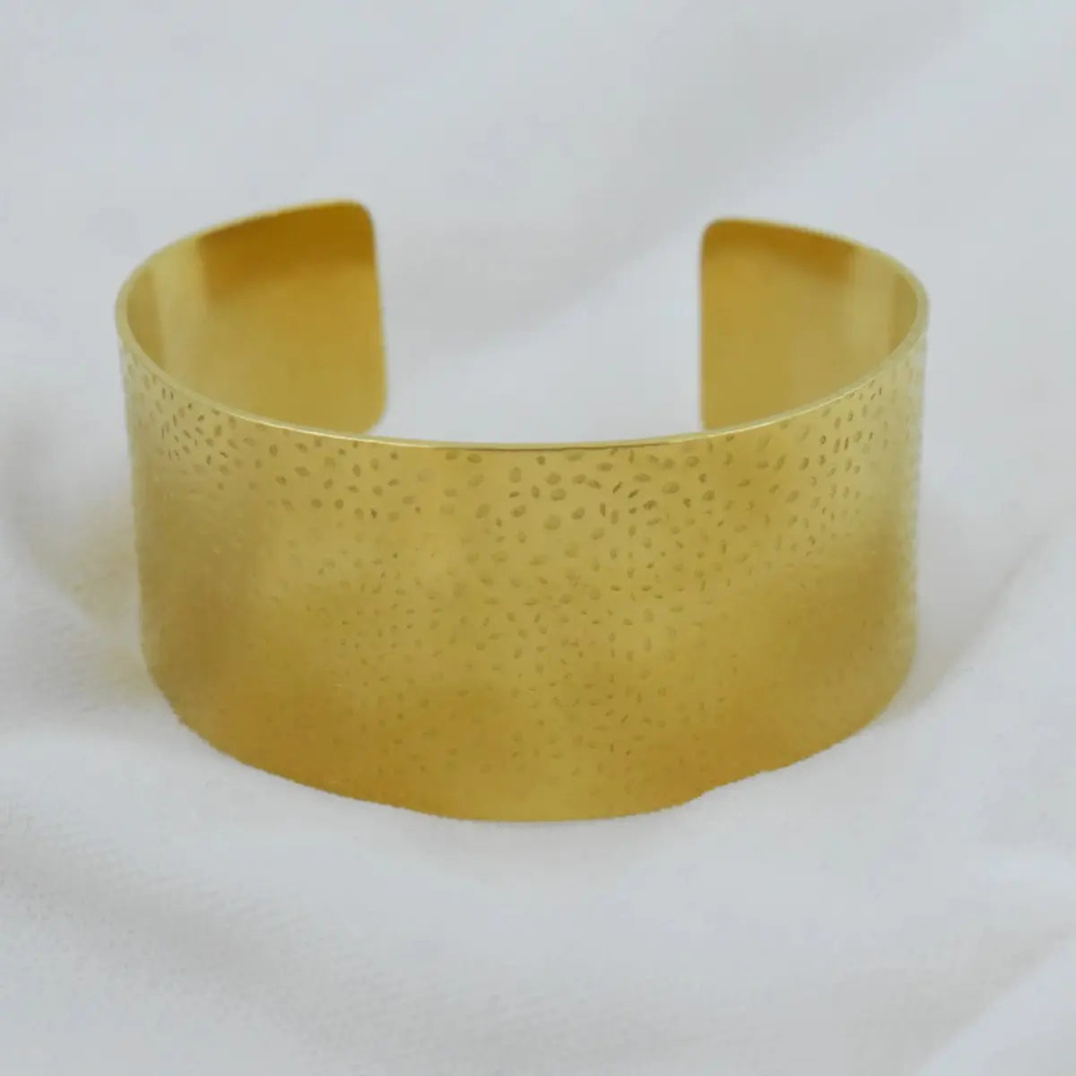 Gold Pitted Texture Statement Cuff