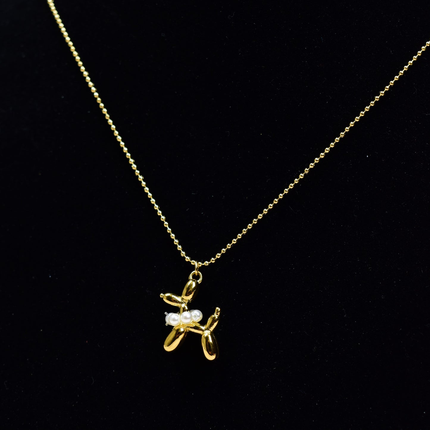 Golden Dog Charm Necklace