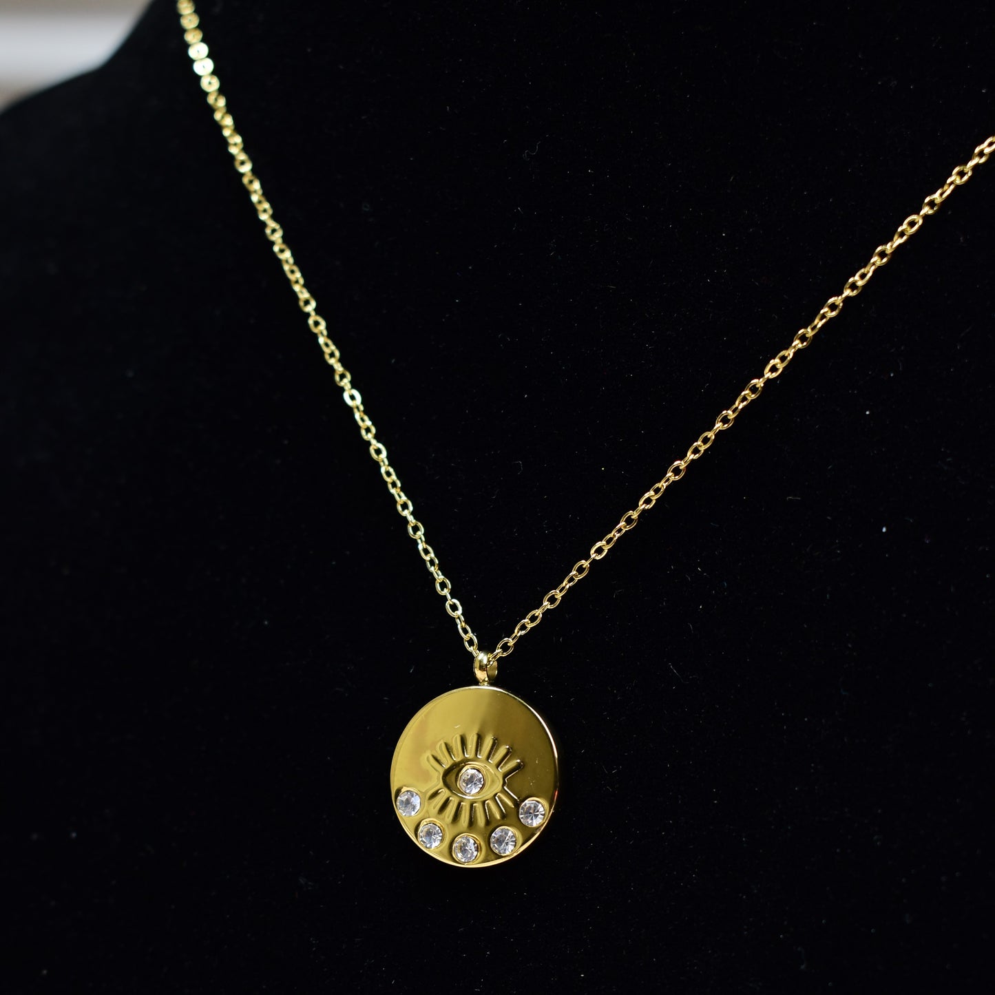 Golden Aura Eye Necklace