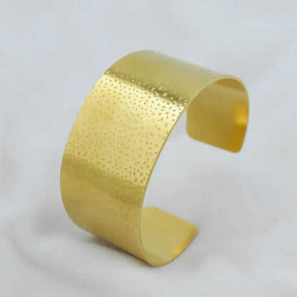 Gold Pitted Texture Statement Cuff