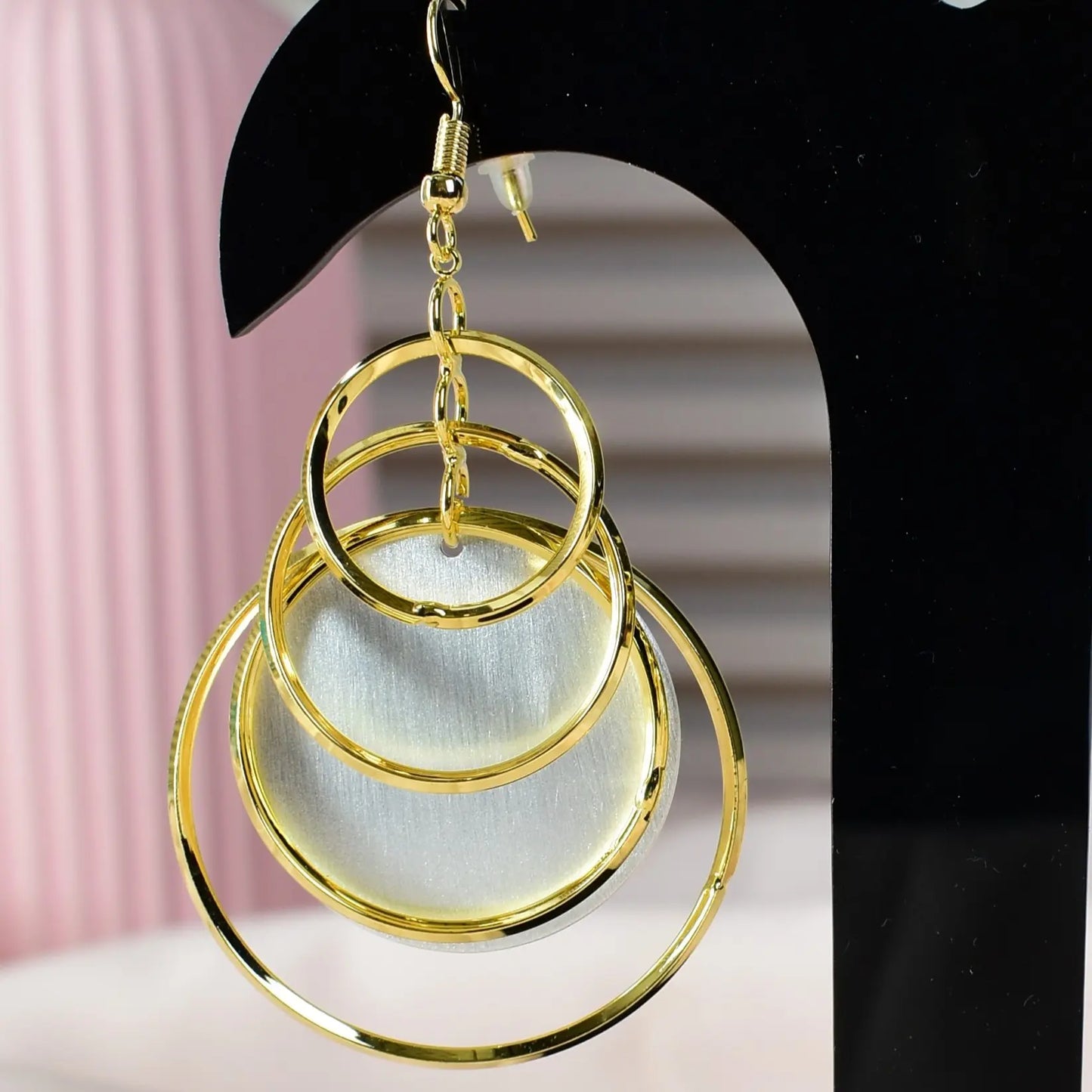 Golden Orbit Drop Earrings