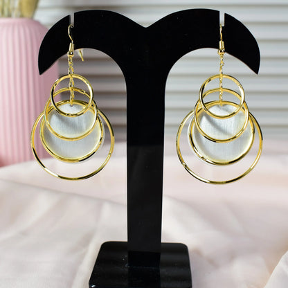 Golden Orbit Drop Earrings