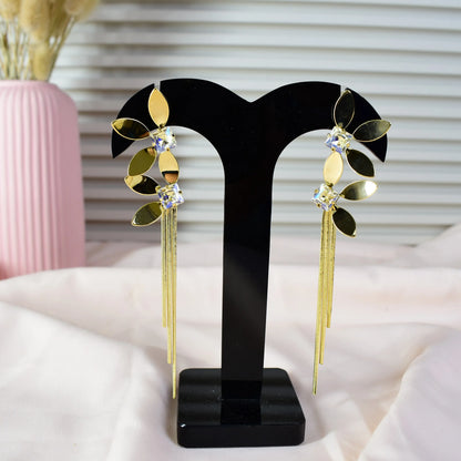 Golden Petal Cascade Earrings