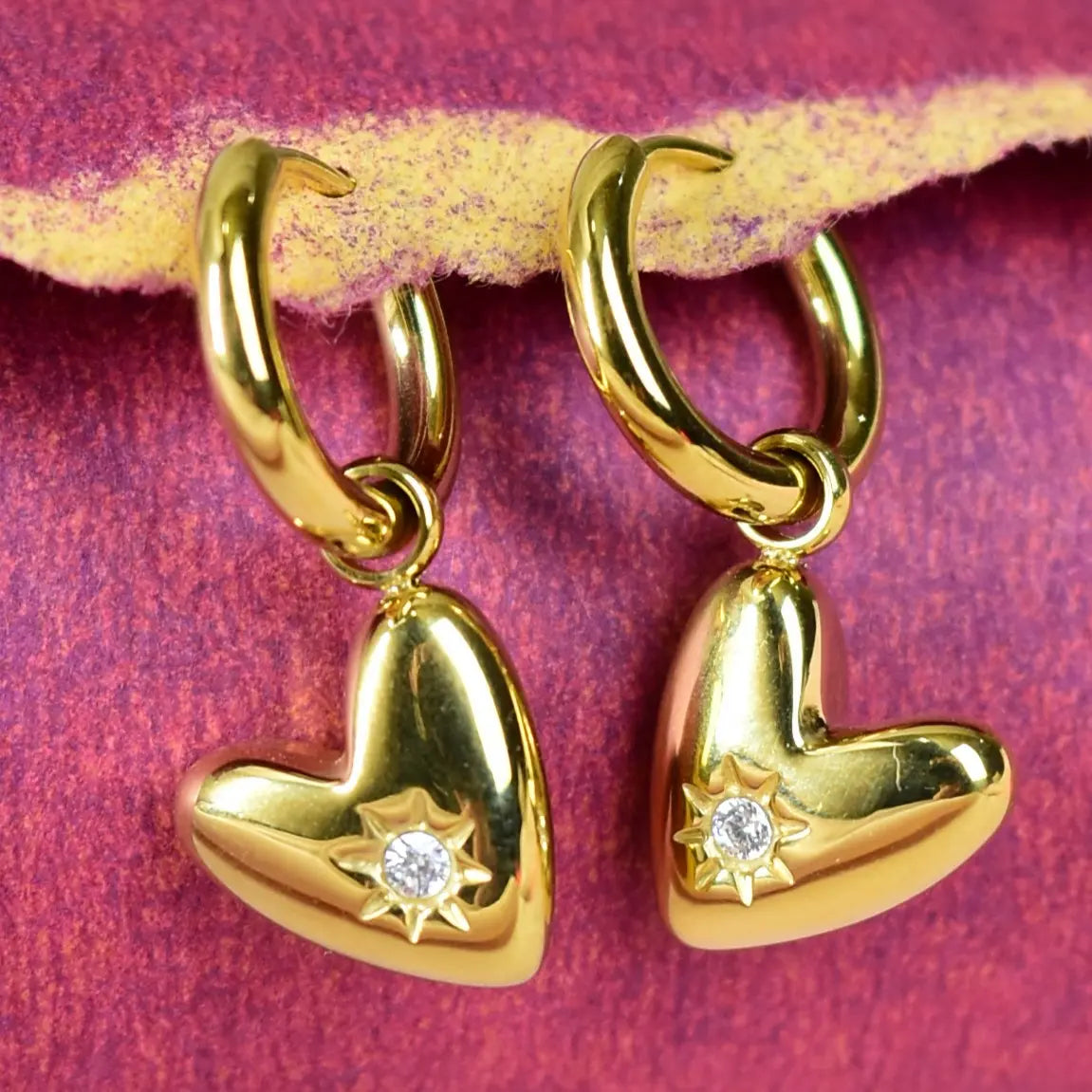 Starlit Heart Drop Hoops
