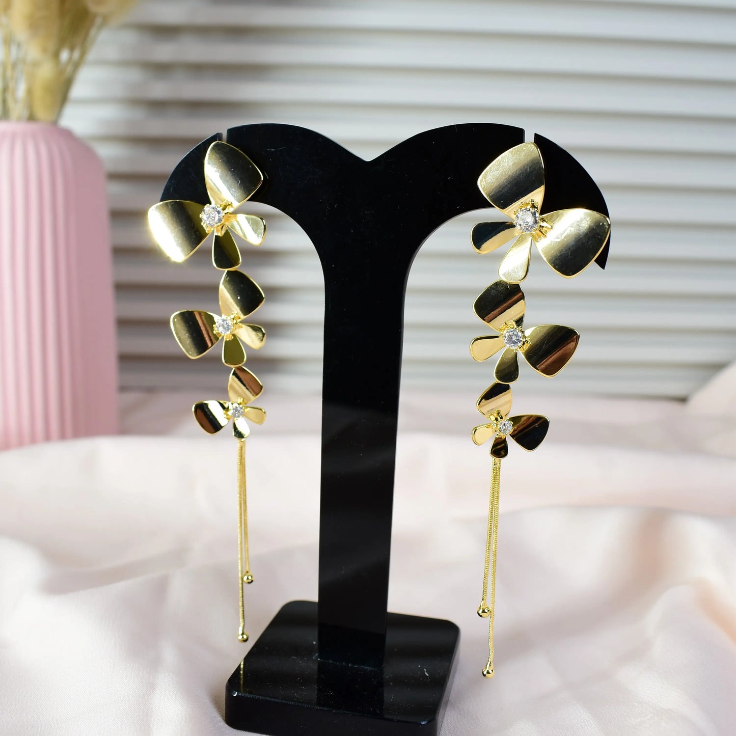 Golden Bloom Drop Earrings