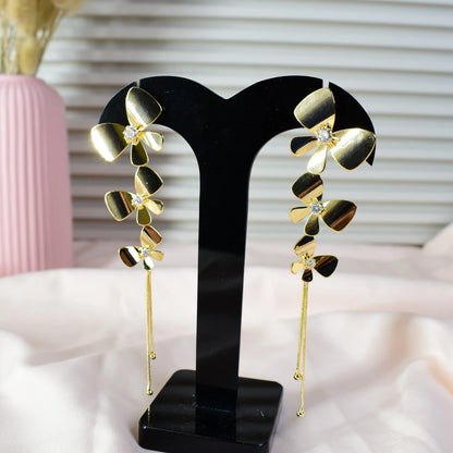 Golden Bloom Drop Earrings