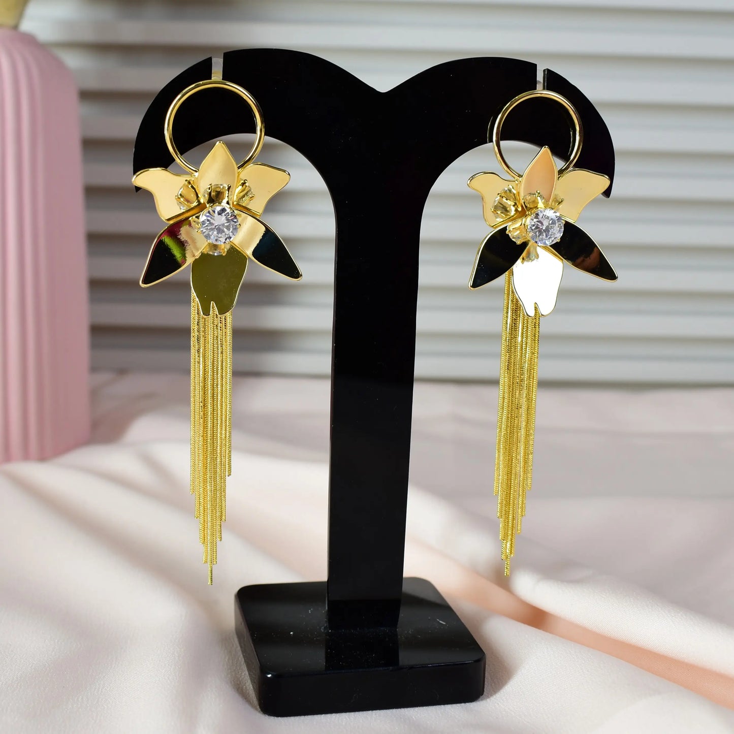 Golden Flutter Tassel Earrings
