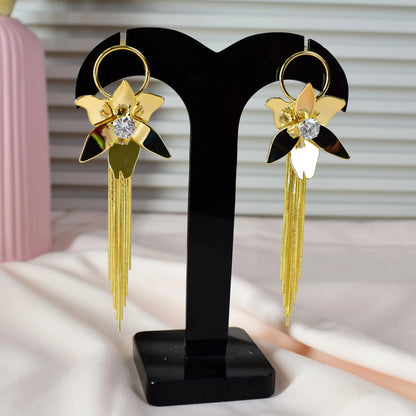 Golden Flutter Tassel Earrings