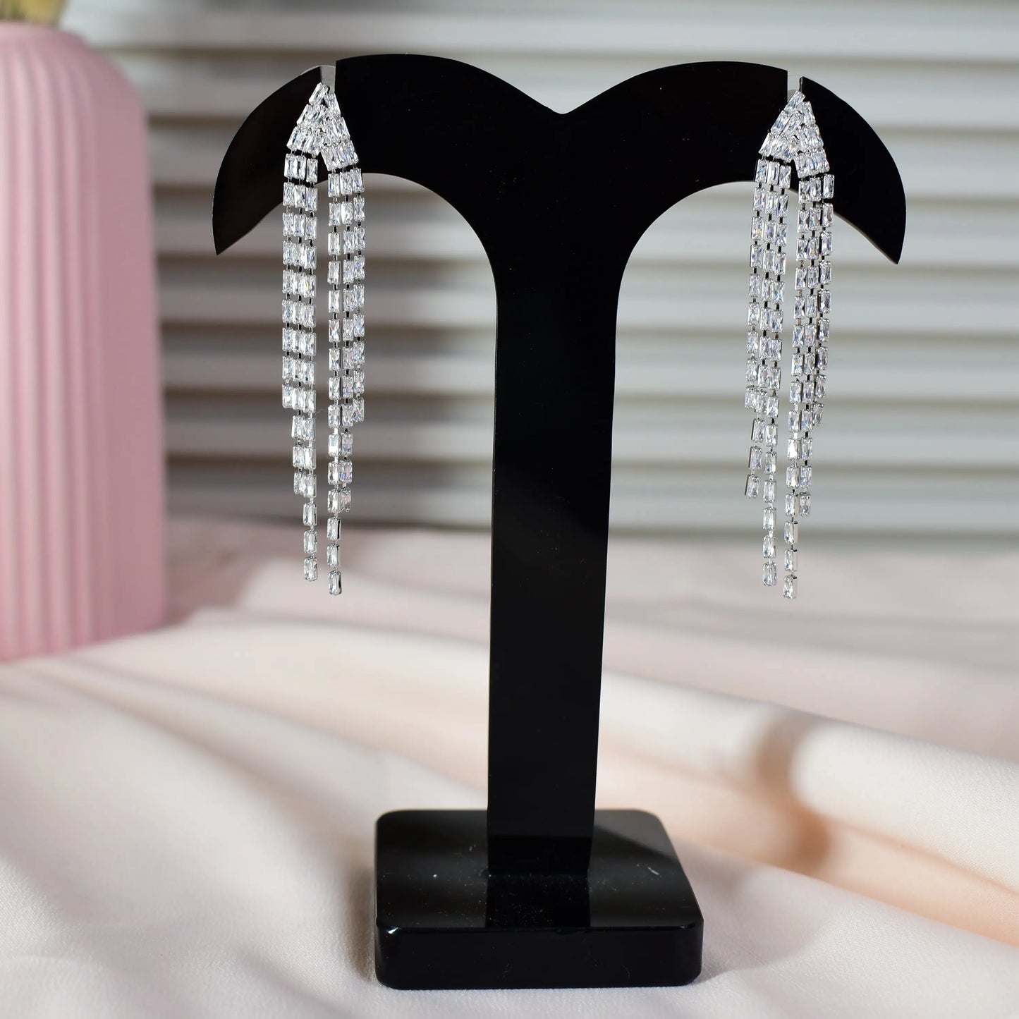 Crystal Cascade Fringe Earrings